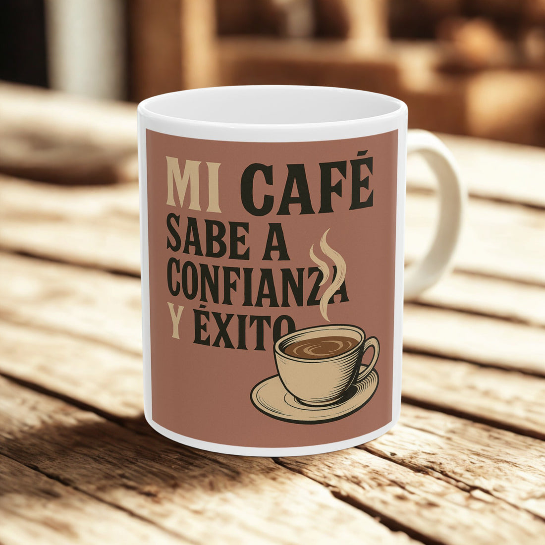 Ceramic Coffee Mug - &quot;Mi Café Sabe a Confianza y Éxito&quot; - Inspirational Gift for Coffee Lovers, Office Decor, Home Kitchen, [...]