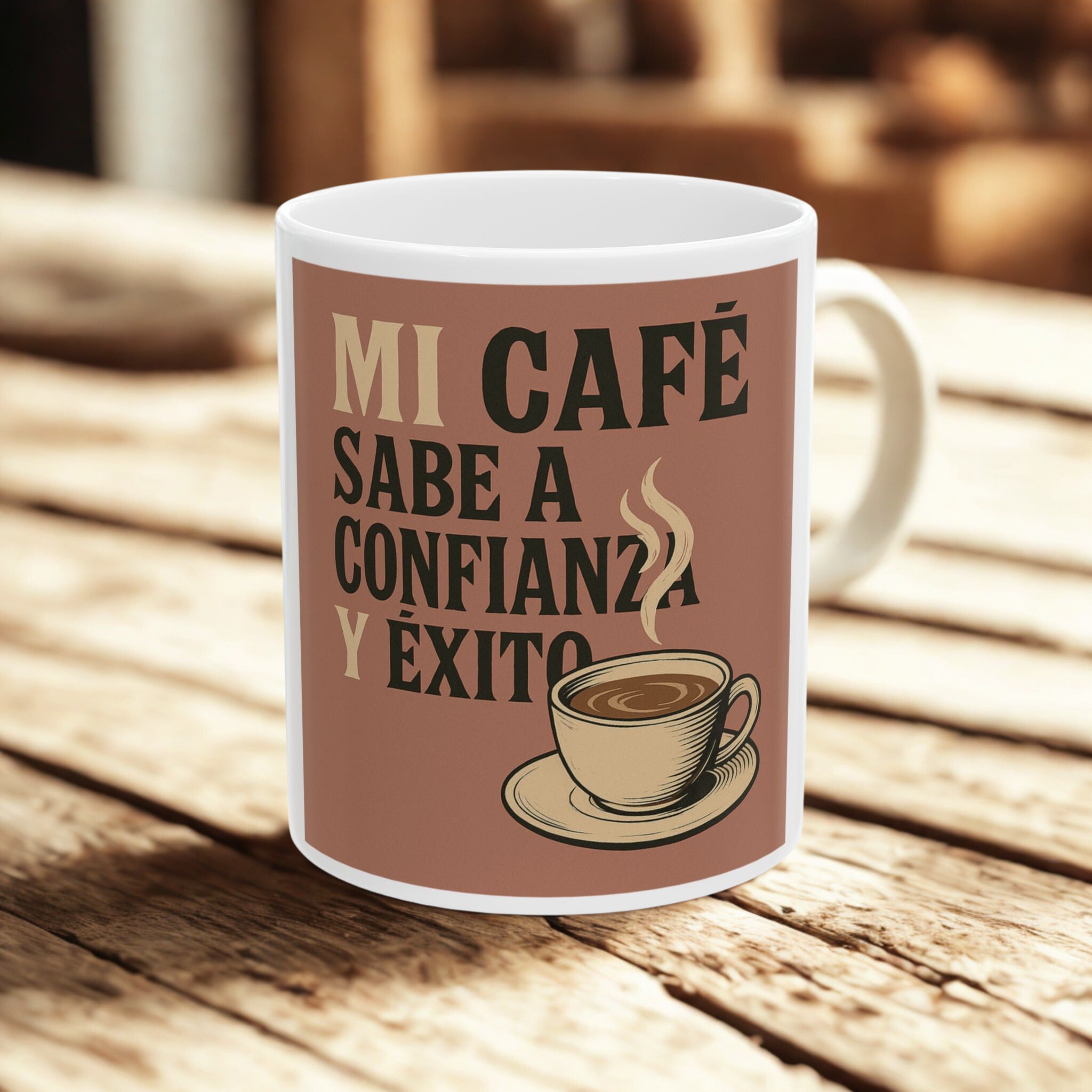 Ceramic Coffee Mug - &quot;Mi Café Sabe a Confianza y Éxito&quot; - Inspirational Gift for Coffee Lovers, Office Decor, Home Kitchen, [...]