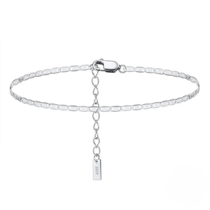 Sparkle Mirror Chain Anklets for Women 925 sterling steel