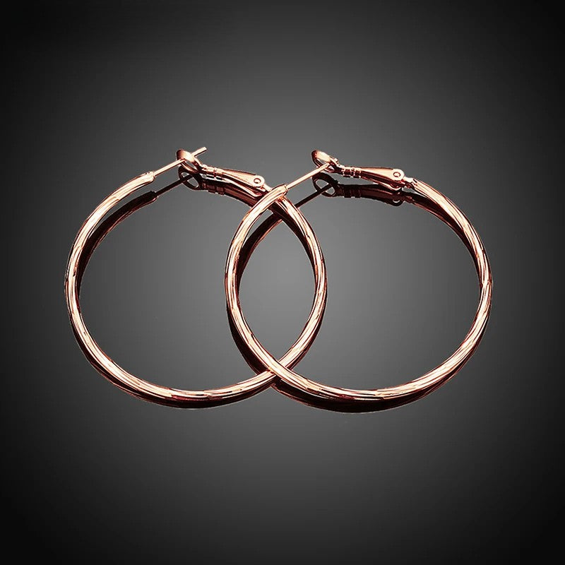 Amaranta 925 Silver Rose Gold Hoop Earrings