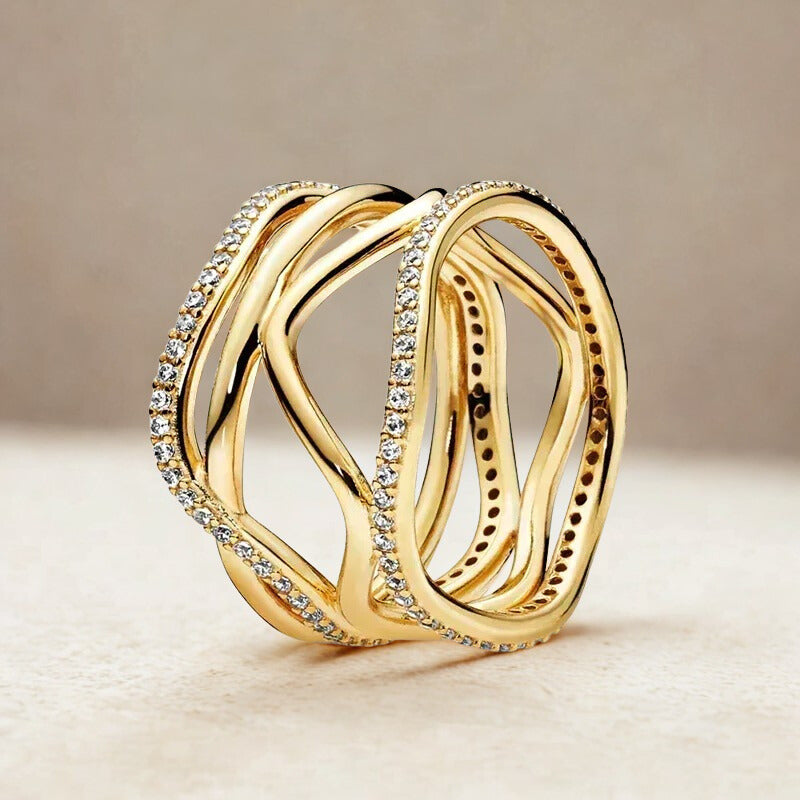 Exquisite Gold 925 Sterling Silver Ring Exquisite Charm
