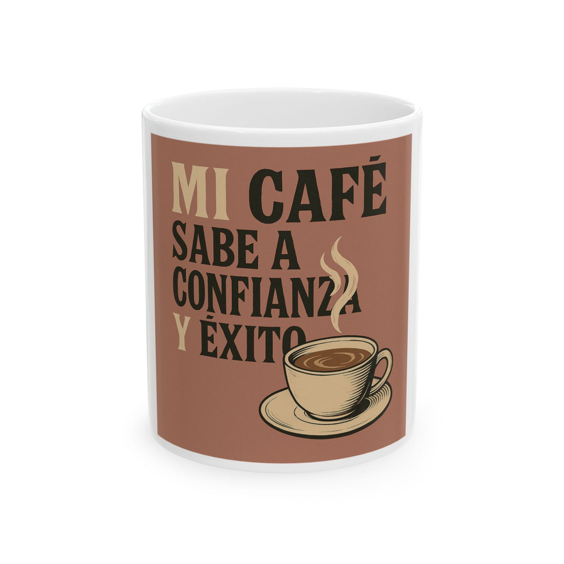Ceramic Coffee Mug - &quot;Mi Café Sabe a Confianza y Éxito&quot; - Inspirational Gift for Coffee Lovers, Office Decor, Home Kitchen, [...]