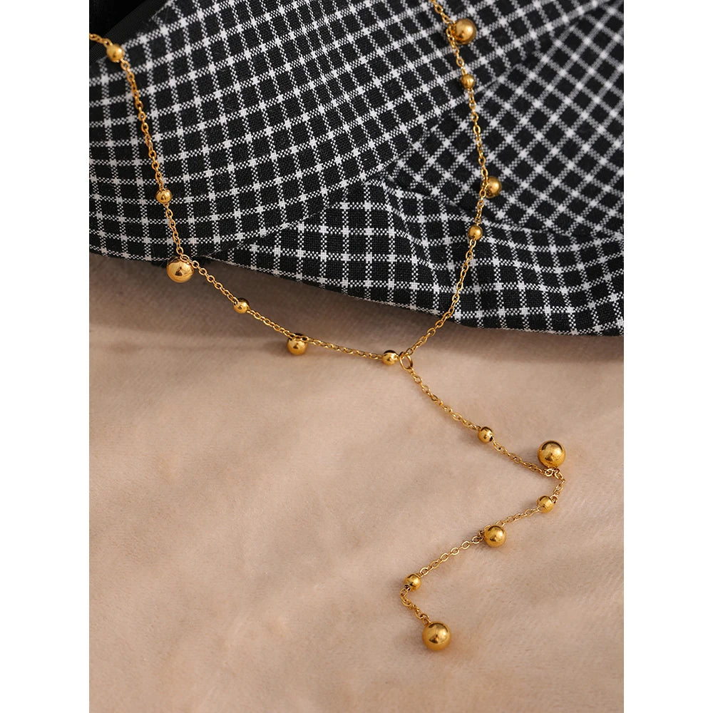 Long Pendant Necklace Minimalist 18 K Collar Fashion Jewelry