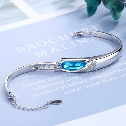 925 Sterling Silver Sapphire Bracelets for Women