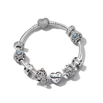 925 fine heart-shaped snake bone bracelet for women