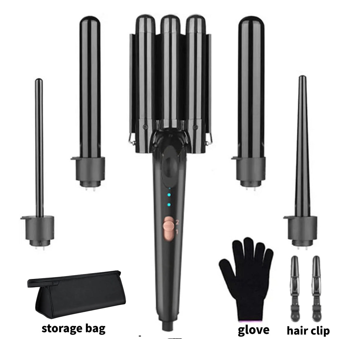 5 in 1 Hair Curlers Set with Curling Brush for Hairstyle