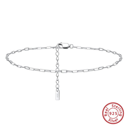 Sparkle Mirror Chain Anklets for Women 925 sterling steel