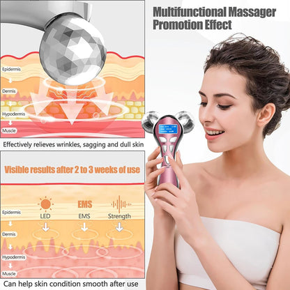 Face Microcurrent Vibration Facial V Lifting Massage Devices 4D