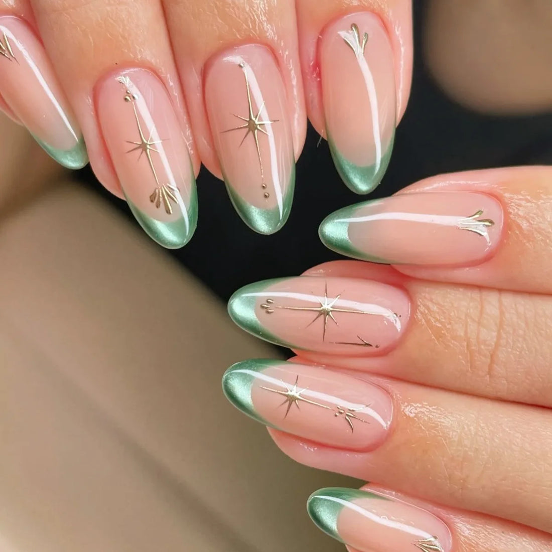 3D Ripple Design False Nails / Almond Tips nails - 24pcs