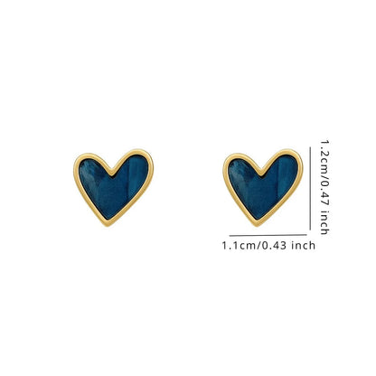 Cute Heart Stud Earrings for Women - Girl Fashion