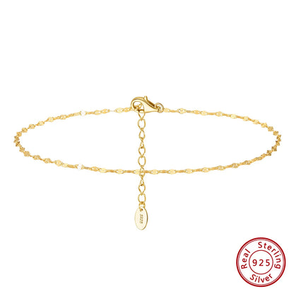Sparkle Mirror Chain Anklets for Women 925 sterling steel