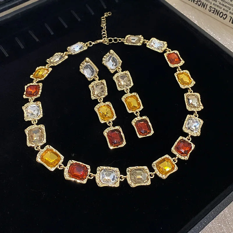Necklace and Earrings Fashionable Temperament Splicing Jewelry