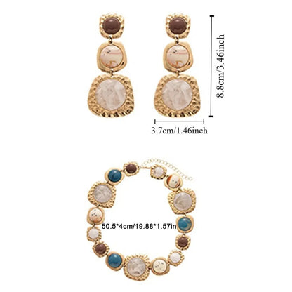 Vintage Retro Necklace Earring Fashion Jewelry