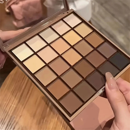 25 Color Eyeshadow Palette - Neutral Gray and Brown Earthy Tone,