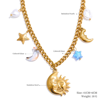 Ocean Charm Pendant Handmade Jewelry Golden Waterproof