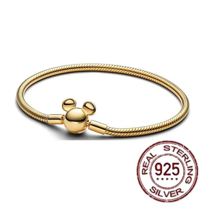 925 fine heart-shaped snake bone bracelet for women