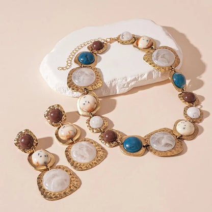 Vintage Retro Necklace Earring Fashion Jewelry