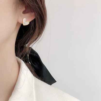Cute Heart Stud Earrings for Women - Girl Fashion