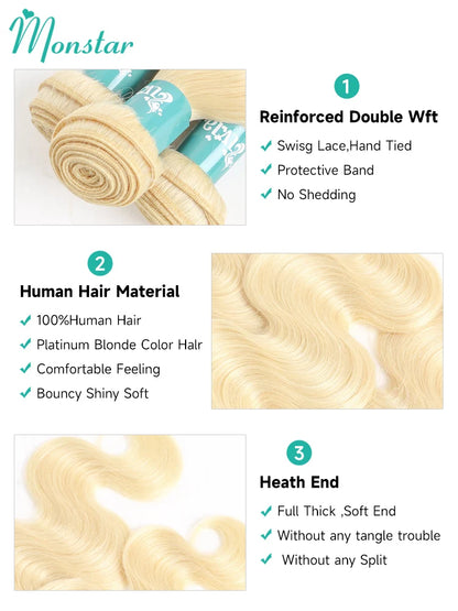 Blonde Hair Extension Brazilian Hair Weave Bundles Human Hair
