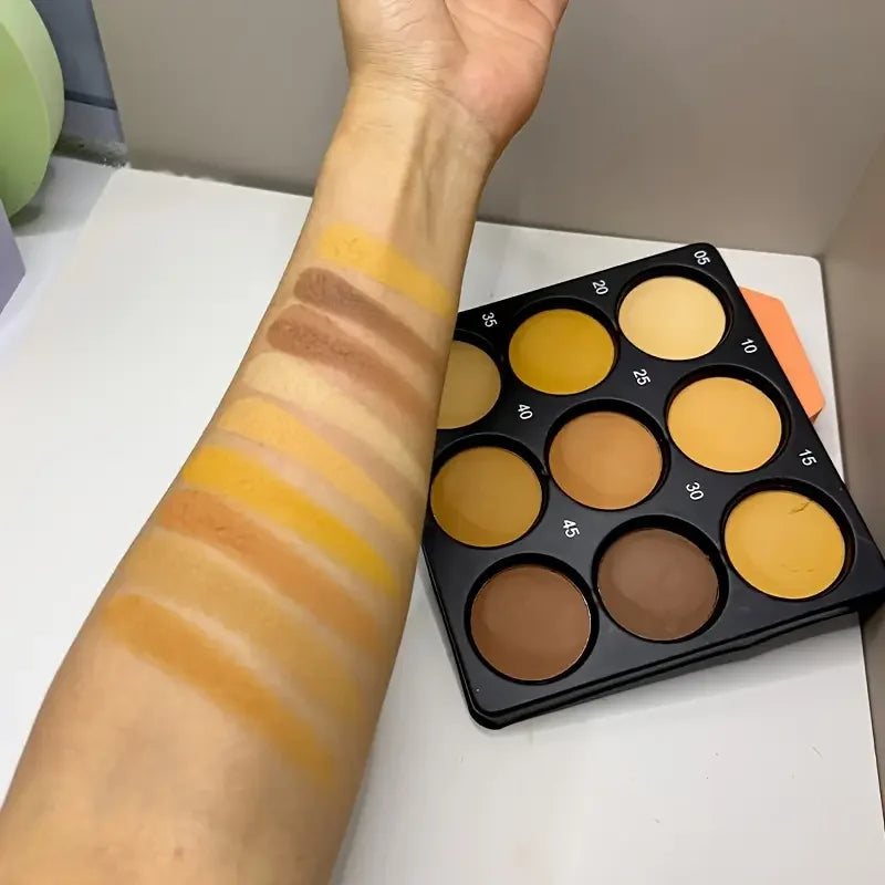 Dark Bronze Foundation Palette, Contouring, Concealer, Makeup Setting.