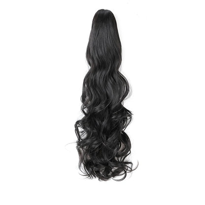 Ponytail Extension Synthetic Claw Clip in Hairpiece Curly Wavy.