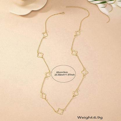 New Hollow Four-Leaf Clover Pendant Necklace Simple Fashion Design