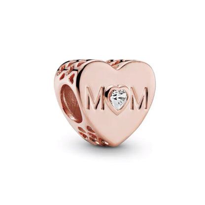 Hot Sale Rose Gold Charm Beads Fit Original 925 Silver Bracelet Women Jewelry