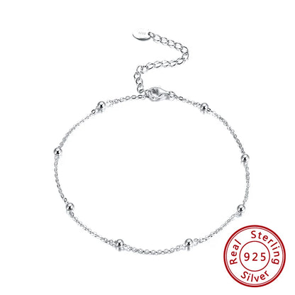 Sparkle Mirror Chain Anklets for Women 925 sterling steel