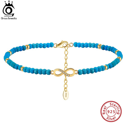 925 Sterling Silver Infinity Anklet for Women