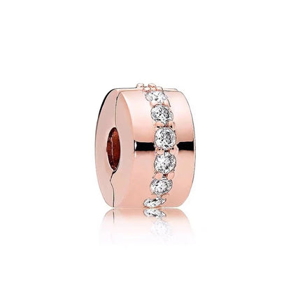 Hot Sale Rose Gold Charm Beads Fit Original 925 Silver Bracelet Women Jewelry