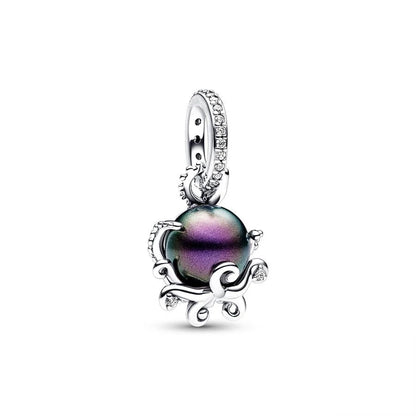Blue Marine Organism Series Charm  Jewelry Fit Original 925 Sterling Silver