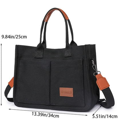 Tote Bag Multiple Outer Pocket Women&