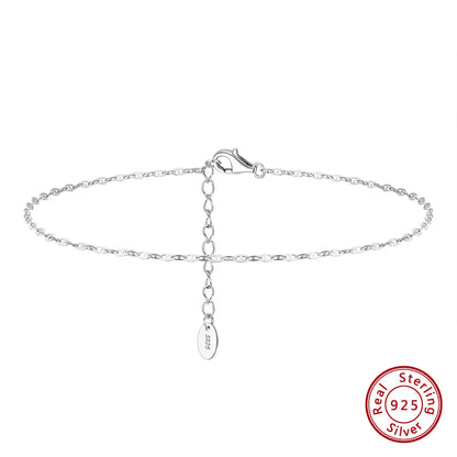 Sparkle Mirror Chain Anklets for Women 925 sterling steel