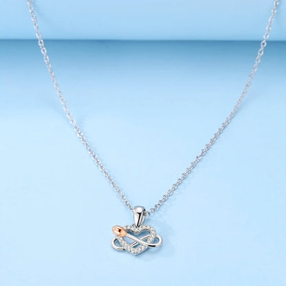 925 Silver Jewelry Rose Gold Double Color Zircon