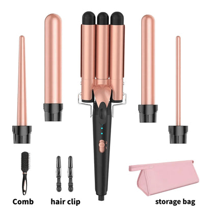 5 in 1 Hair Curlers Set with Curling Brush for Hairstyle