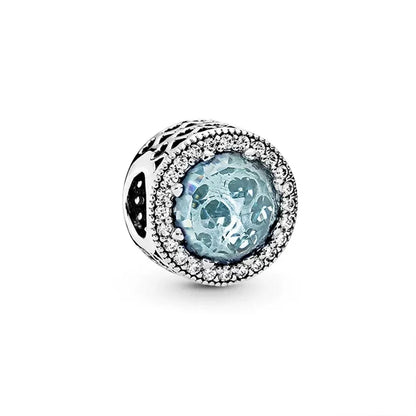 Blue Marine Organism Series Charm  Jewelry Fit Original 925 Sterling Silver