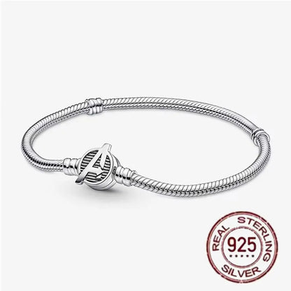925 fine heart-shaped snake bone bracelet for women