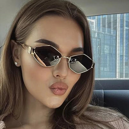 Polygonal Sunglasses for Women Small Frame