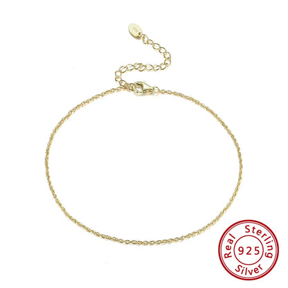 Sparkle Mirror Chain Anklets for Women 925 sterling steel