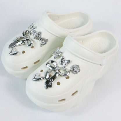 Fashion Bow Decor CROCS Sandals