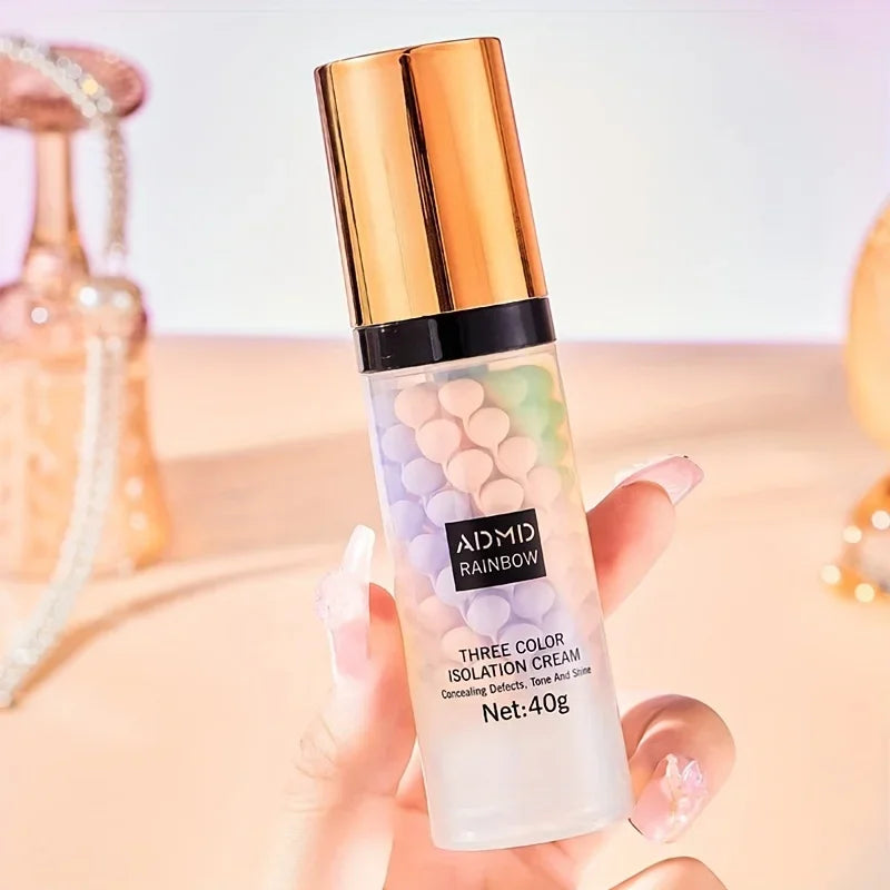 Face Makeup Primer Tri-color Cream Brighten Contour Color