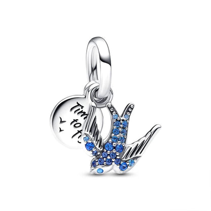 Blue Marine Organism Series Charm  Jewelry Fit Original 925 Sterling Silver
