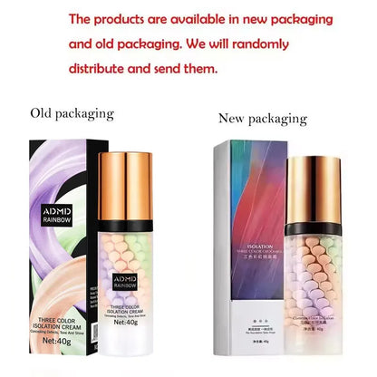 Face Makeup Primer Tri-color Cream Brighten Contour Color