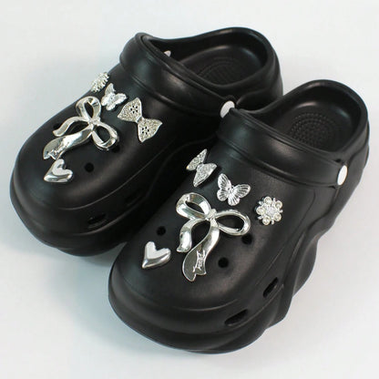 Fashion Bow Decor CROCS Sandals