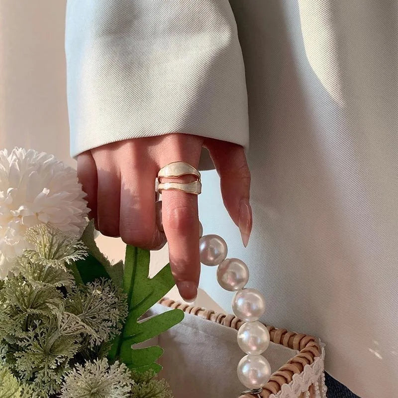Irregular Shape Rings for Women Gold