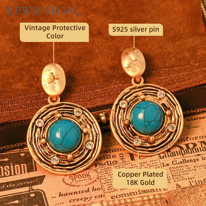Vintage Turquoise Earrings925 Sterling Silver Plated