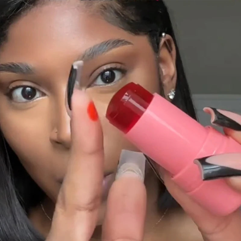 Jelly Lipstick, Moisturized Blusher Rouge Cream Shimmer Powder Blusher