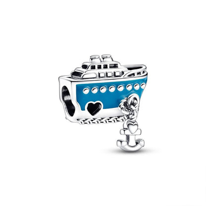 Blue Marine Organism Series Charm  Jewelry Fit Original 925 Sterling Silver