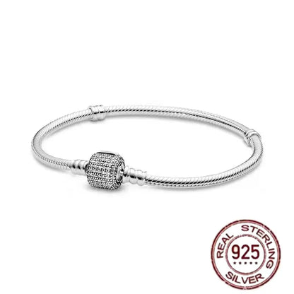 925 fine heart-shaped snake bone bracelet for women