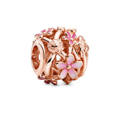 Hot Sale Rose Gold Charm Beads Fit Original 925 Silver Bracelet Women Jewelry